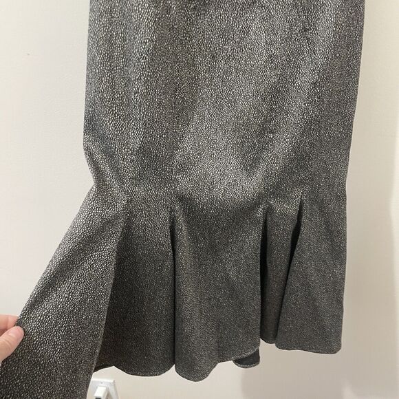 Zac Posen Bonnie Dress Formal Shiny Wind Black Fluted Scoop Neck Sz 22P NEW NWT - Picture 6 of 8